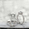 0.91ct Diamond Lotus Flower Shape Gold Engagement Ring - 01US49